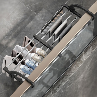 johgee 64-110cm heizkörper Wäscheständer heizkörpertrockner wäscheständer Balkon, ausziehbar wäschetrockner, 6.6m Trockenleinenlänge multifunktional wäscheständer Turm Wäscheständer balkongeländer