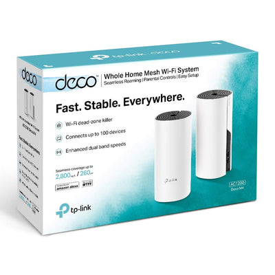 TP-Link Deco M4 Mesh WLAN Set (2er Pack), AC1200 Dual Band Router & Repeater, 2x Gigabit Ports für jede Einheit, empfohlen für Häuser mit 2-3 Schlafzimmern, Umfassender Jugendschutz