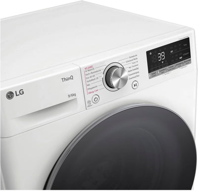 LG Electronics W4WR70961, Klasse A/D, Frontlader-Waschtrockner 9-6 kg, 1360 U/min, AI Direct Drive, Wi-Fi, Tiefenreinigung mit Dampf, TurboWash, Aqualock, Wäsche nachlegen 62 x 60 x 85 cm ꟷ Weiß