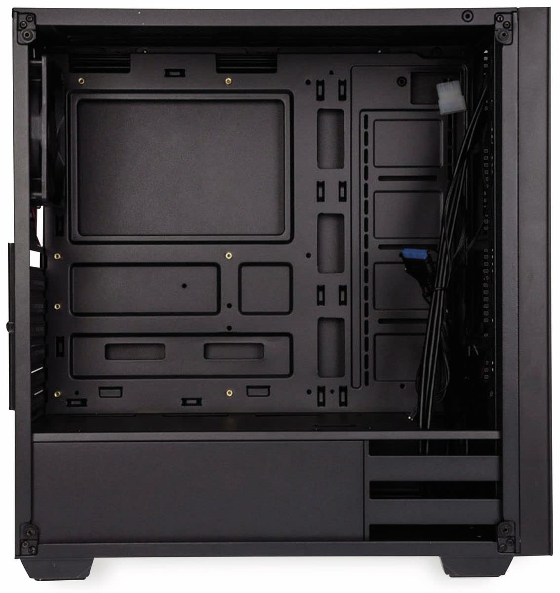 Kolink Stronghold Midi-Tower Mini-ITX bis E-ATX, PC Hülle mit Seitenfenster, Tempered Glass Computergehäuse, PC Case Computer Gehäuse mit lüfter, Schwarz
