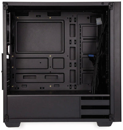 Kolink Stronghold Midi-Tower Mini-ITX bis E-ATX, PC Hülle mit Seitenfenster, Tempered Glass Computergehäuse, PC Case Computer Gehäuse mit lüfter, Schwarz