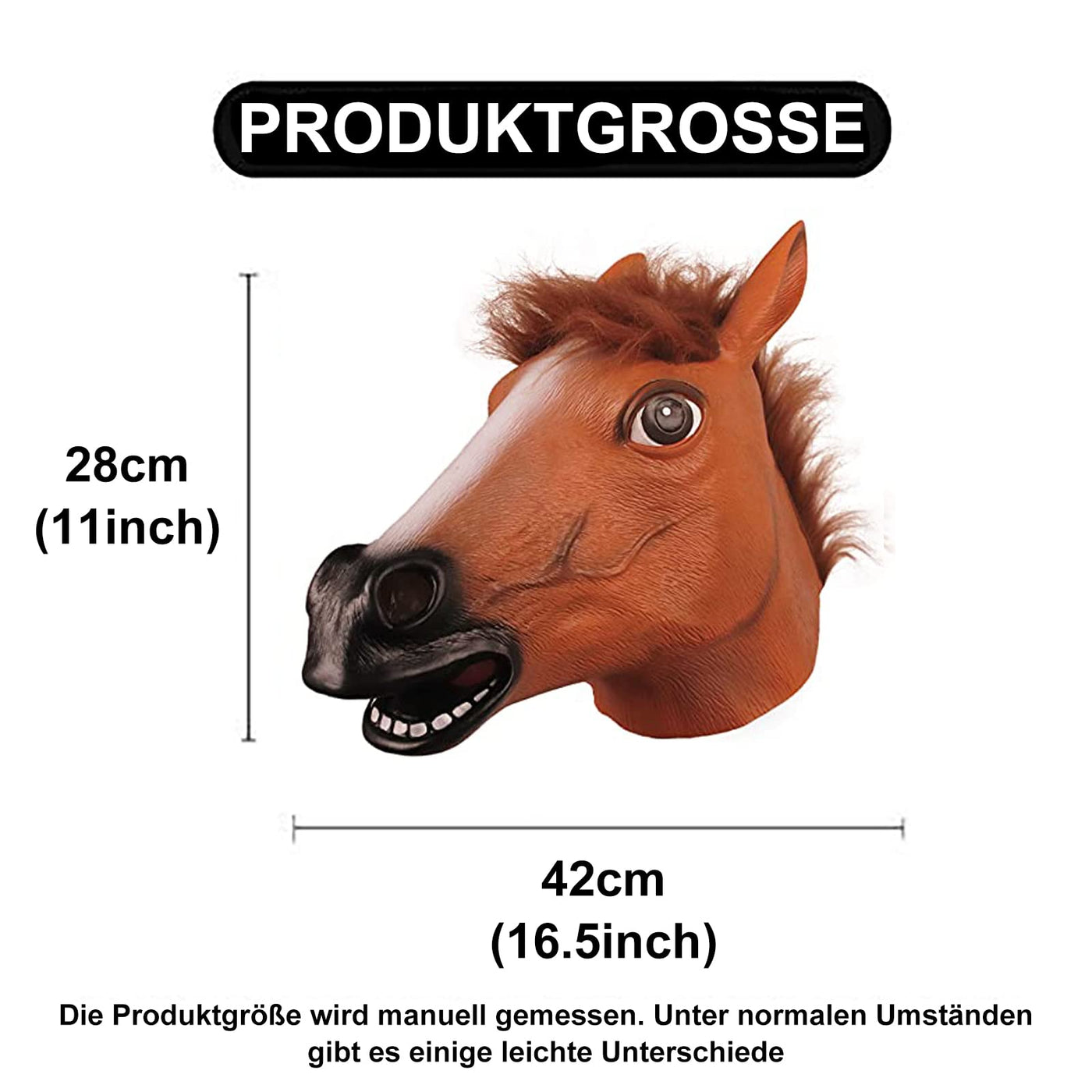 molezu Pferdemaske für Weihnachten Maske latex Tiermaske Erwachsene Weihnachtsmaske Pferdekopf Pferd Kostüm für Weihnachten Party Dekoration