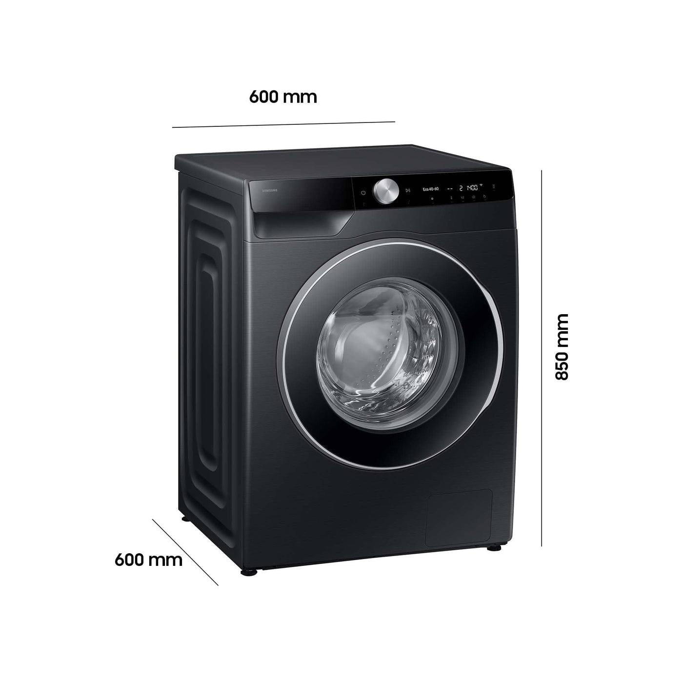 Samsung WW11DG6B85LBU2 Waschmaschine, 11 kg, 1.400 U/min, Extra energiesparend, EEK: A (-10%), AI Ecobubble, AI Wash, SuperSpeed 39 Min, AI Control, Schwarz