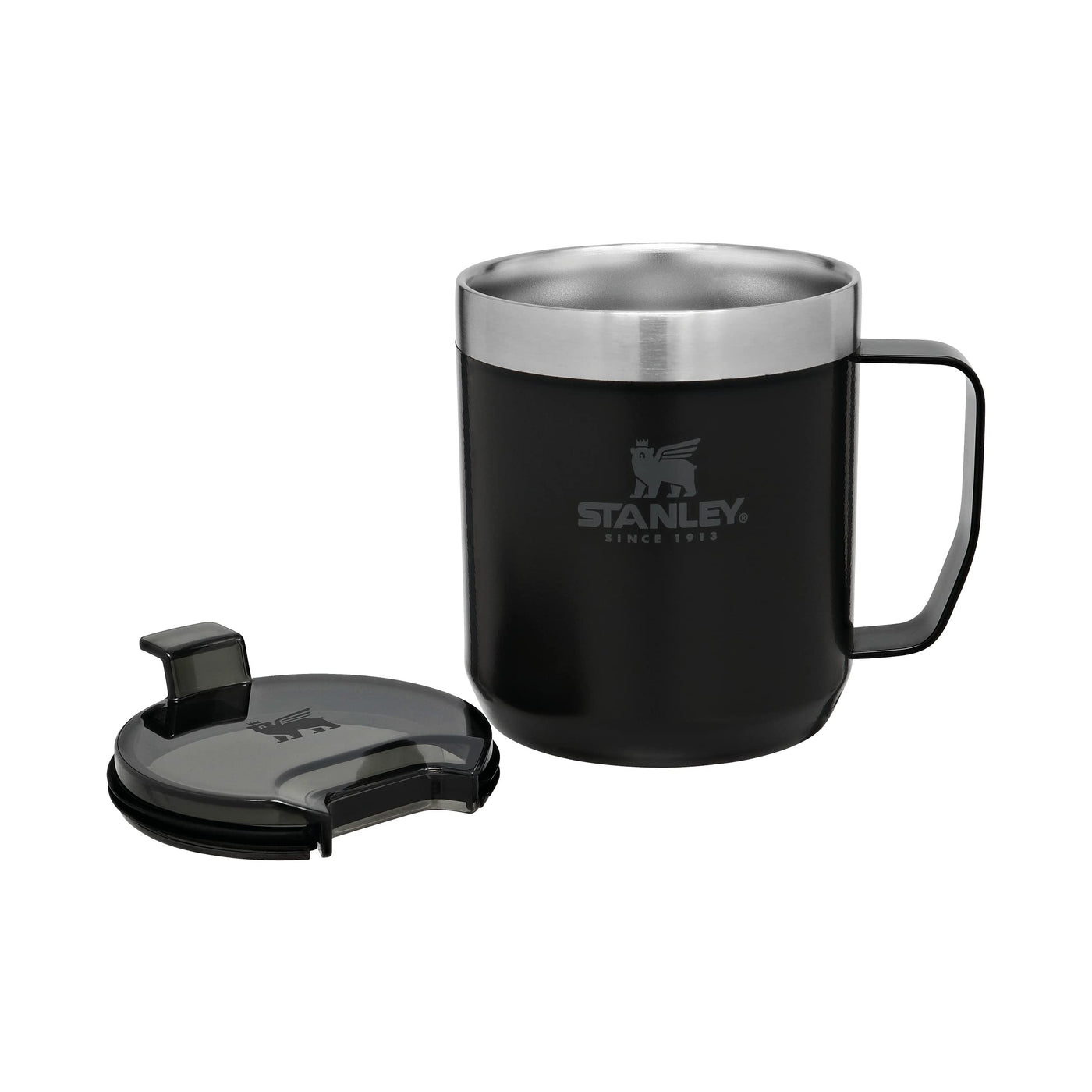 Stanley Classic Legendary Camp Mug Thermobecher 354 ml - Hält 1.5 Stunden Heiß - 3 Stunden Kalt - BPA-Frei - Spülmaschinenfest - Edelstahl Kaffeebecher To Go - Matte Black