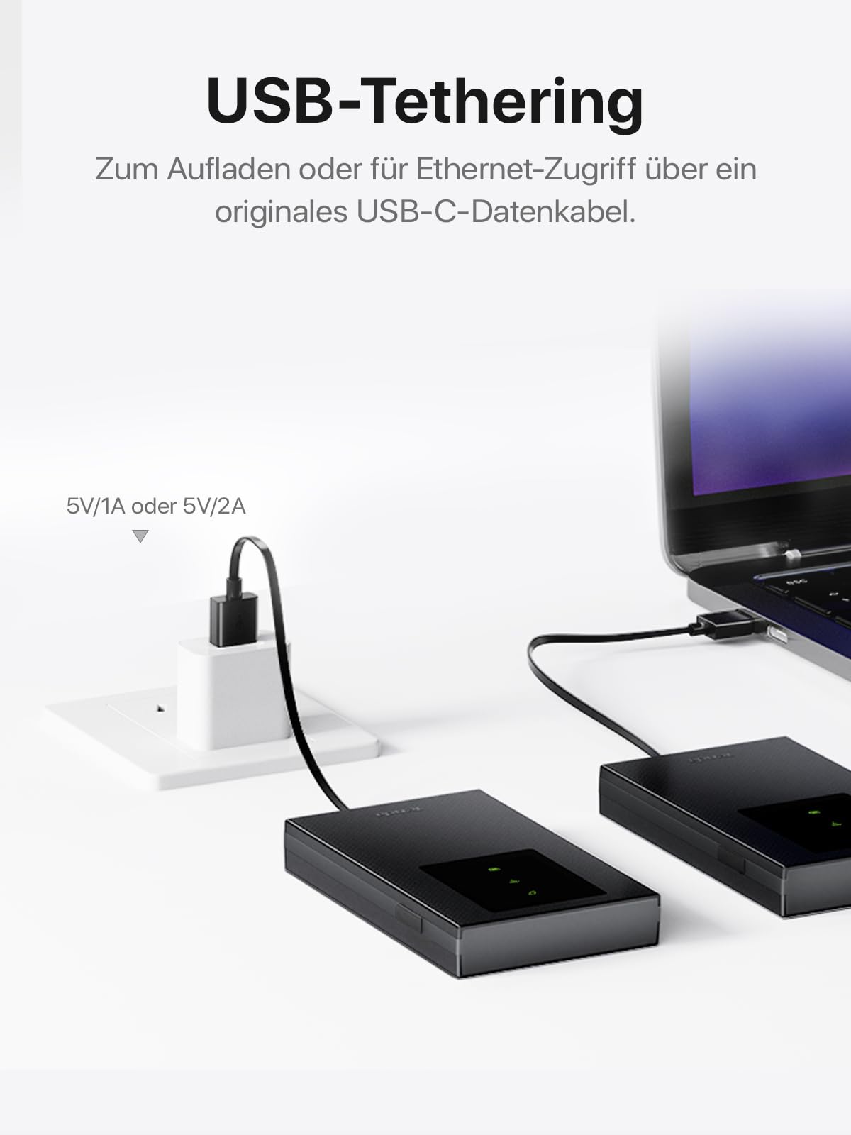 Tenda MF3 Mobiler WLAN Router für SIM-Karten, AX300 Wi-Fi 6 Tragbarer Hotspot, 2100mAh Akku, USB-C-Port, Plug & Play, WPA3, 4G-Modem, MiFi, Mini-Größe, kompatibel mit Nano-SIM-Karten