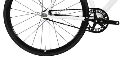 FabricBike Light PRO - Fixed Gear Fahrrad, Single Speed Fixie Starre Nabe, Aluminium Rahmen und Gabel, Räder 28", 6 Farben, 3 Größen, 8.45 kg (Größe M) (L-58cm, Light Pro Glossy White)