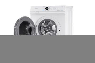 Midea MF10EW80B Waschmaschine / 8kg / 1400 U/Min/EEK A/Inverter Quattro Moto/Dampffunktion/Grosse Trommel/Slim Design/Nachlegefunktion/Kindersicherung/AquaStop, Weiß
