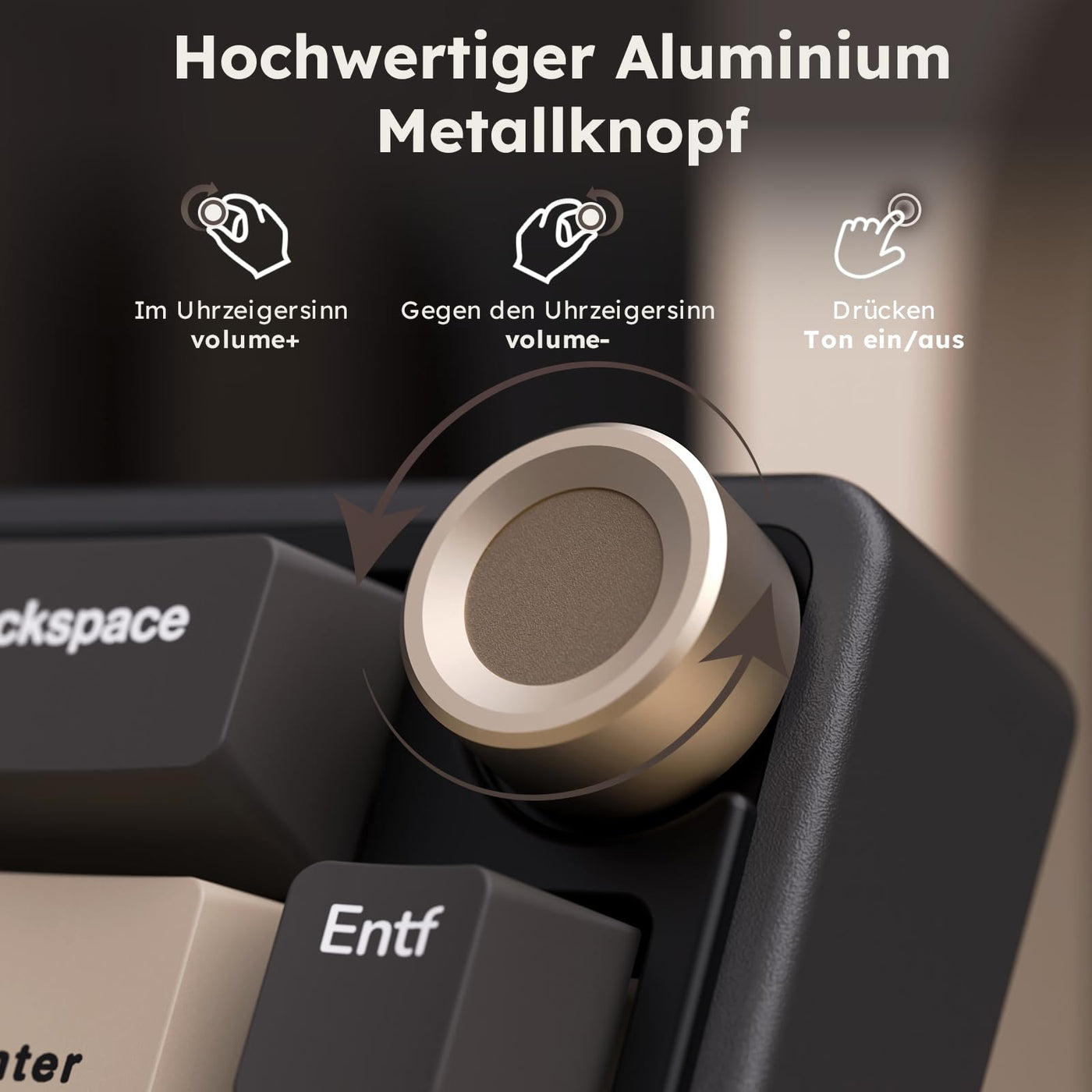 RK ROYAL KLUDGE R65 Mechanische Tastatur Kabellos, 60% Prozent Gaming Tastatur QWERTZ Gasket RGB mit Knopf und PBT Tastenkappen, Bluetooth/2.4G/USB-C QMK/VIA, Hot Swap Linearer Creamy Switches