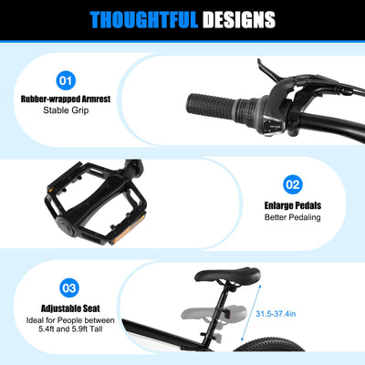 RibasuBB 26 Zoll Mountainbike Fahrrad 21 Gang-Schaltung, Jugendfahrrad Cycling MTB Fahrrad Outdoor Sportstadt Fahrrad