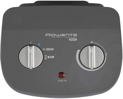 Rowenta SO2320 Instant Comfort Compact Heizlüfter | 2000 Watt | 2 Leistungsstufen | leise Heizung | kompakt | leicht zu transportieren | Auto Safety | Grau