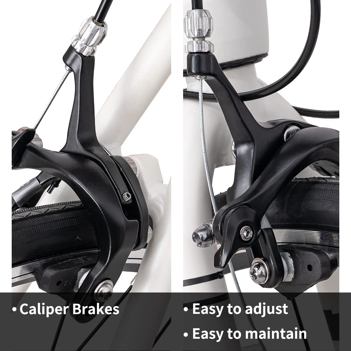 Hiland 700c Rennrad, 14 Gänge, Leichter Aluminiumrahmen, 28 Zoll Rennrad, Rahmengroß L City Commuting Rennrad für Männer Frauen, Weiß