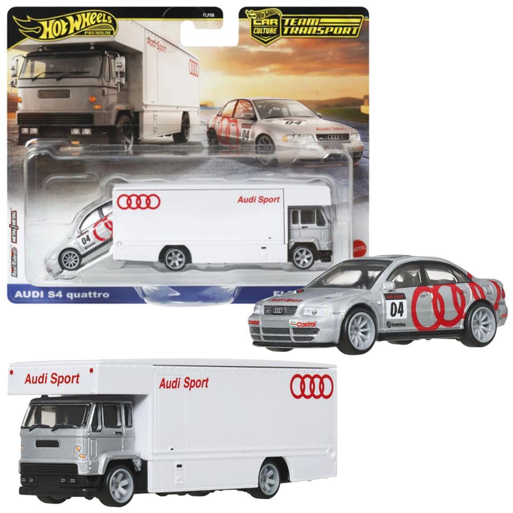 Hot Wheels Audi S4 Quattro + Fleet Flyer Team Transport Fahrzeuge