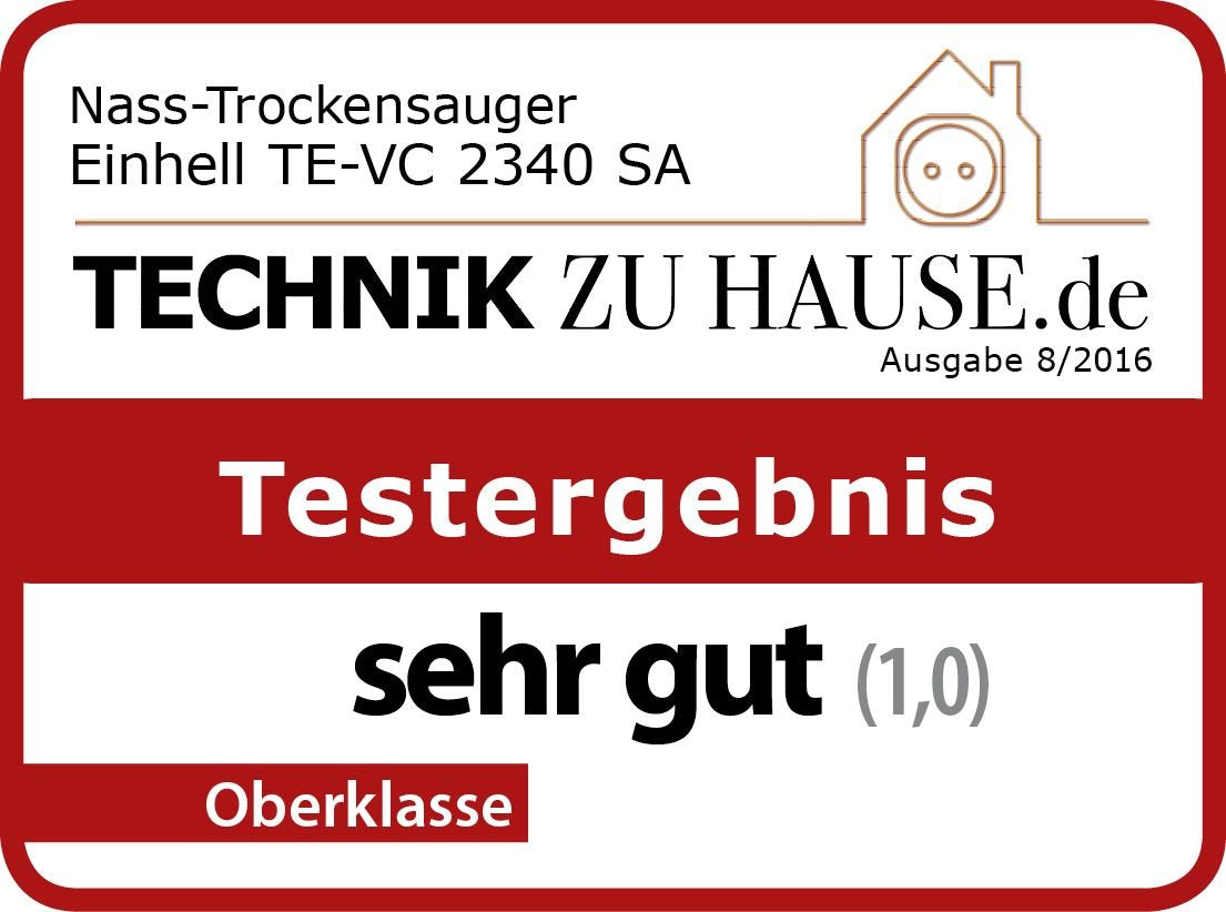 Einhell Nass-Trockensauger TE-VC 2340 SA (1200 W, 40 l rostfreier Edelstahlbehälter, Blasanschluss, Zubehör-/Kabelhalterung, inkl. 3 m Plastikschlauch, Kombidüse, div. Filter)
