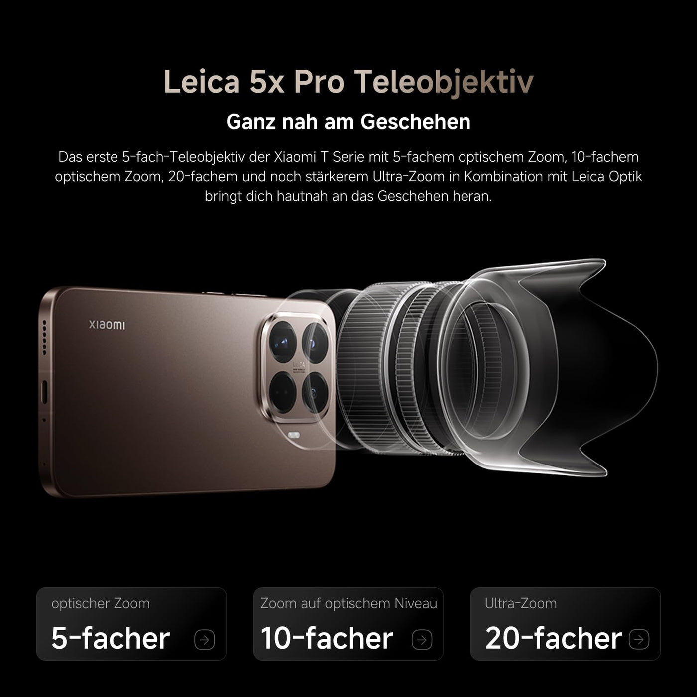 XIAOMI 15T Pro, Smartphone 12+512GB, 6,83" 144Hz augenschonendes Display, MediaTek Dimensity 9400+, 50MP Leica 5X Pro Teleobjektiv, 5500mAh, Titan, 2 Jahre Garentie