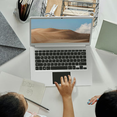 LincPlus Laptop Notebook 14 Zoll Full HD 4GB RAM + 128GB Netbook mit QWERTZ Tastaturlayout für Home/Office, Windows 10 S