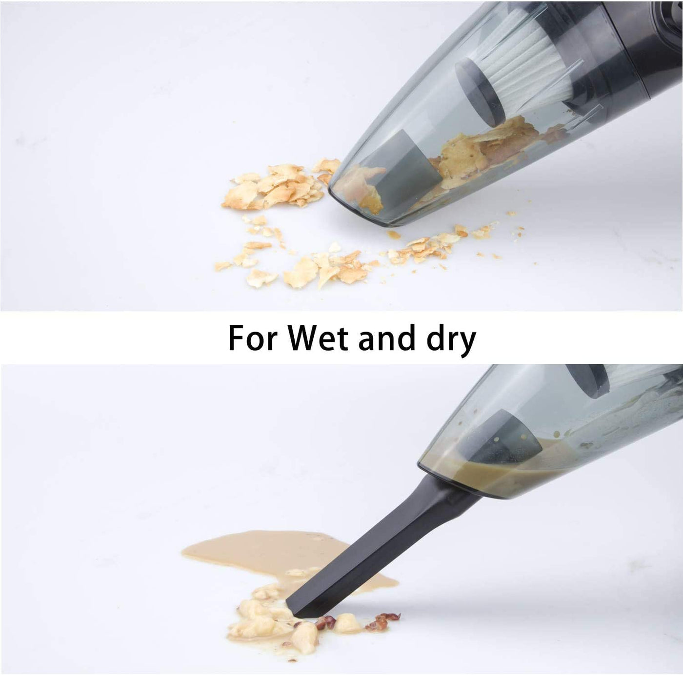 MK.Dull Handstaubsauger, kabelloser wiederaufladbarer Leichter tragbarer Mini-Handstaubsauger mit leistungsstarker zyklonischer Absaugung für nasses trockenes Auto Haustierhaar Home Use