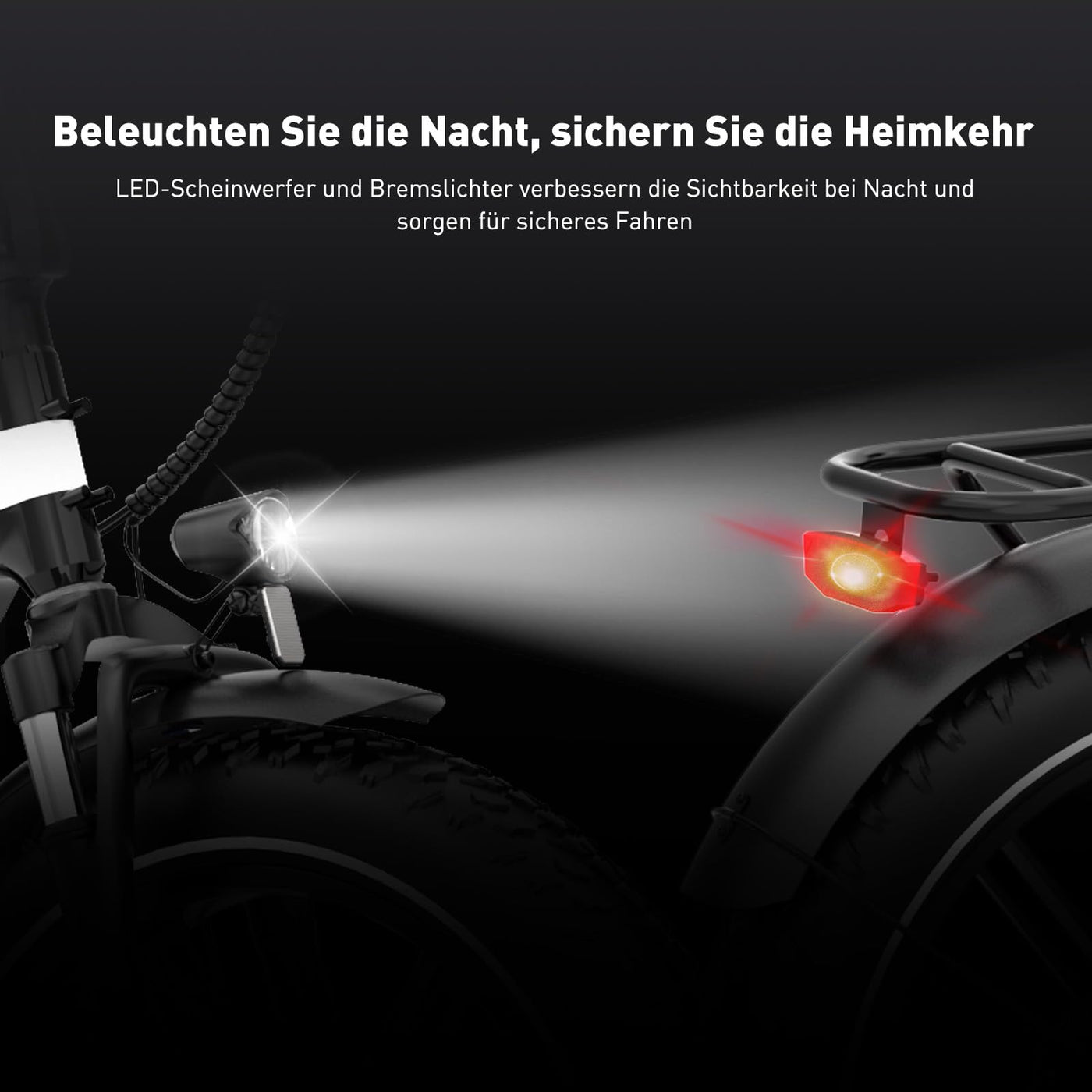 ECORUSH ECO R2 E Bike Klapprad, E-Bike mit 20×4,0 Zoll Fat Tire, Hochfester Körper, 48V 499.2Wh Akku, 7-Gang, LCD-Display, 250W Motor & 25Km/h Elektrofahrräder für Herren und Damen