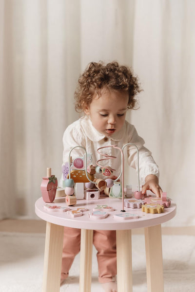 Little Dutch 7341 Holz Aktivitätstisch/Spieltisch - Fairy Garden rosa