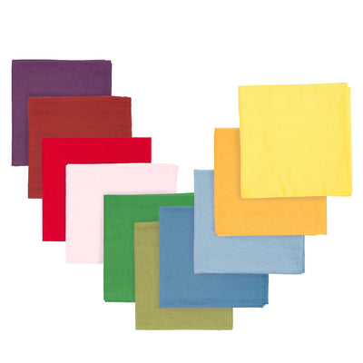 HANS NATUR Bio Spieltücher 100% Bio-Baumwolle (KBA) GOTS Zertifiziert, Herbstfarben, 115 x 105 cm, 10er-Set