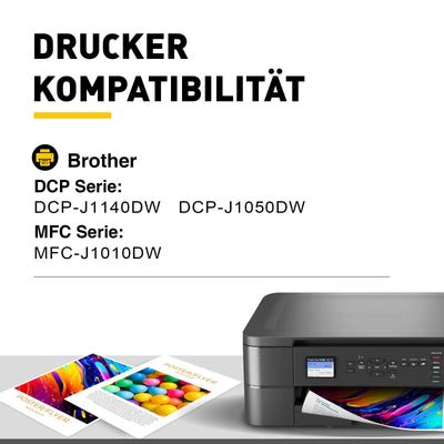 LC421XL LC-421XLVAL Tintenpatronen Value (8er-Pack) für Brother LC421 LC-421XL Multipack Patronen für Brother DCP-J1050DW MFC-J1010DW DCP-J1140DW DCP-J1800DW (LC421XL Schwarz Cyan Magenta Gelb)