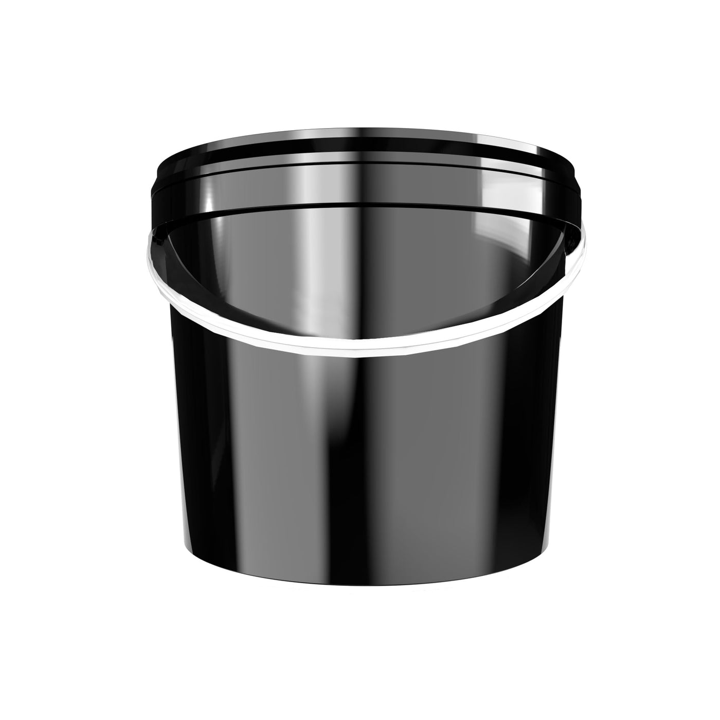 1x Eimer mit Deckel 5l Schwarz Rund | Kunststoff Eimer Lebensmittelecht, luftdicht und stabil | Leer Eimer mit Griff und Deckel für Lebensmittel Chemie Waschpulver Klebstoffe geeignet