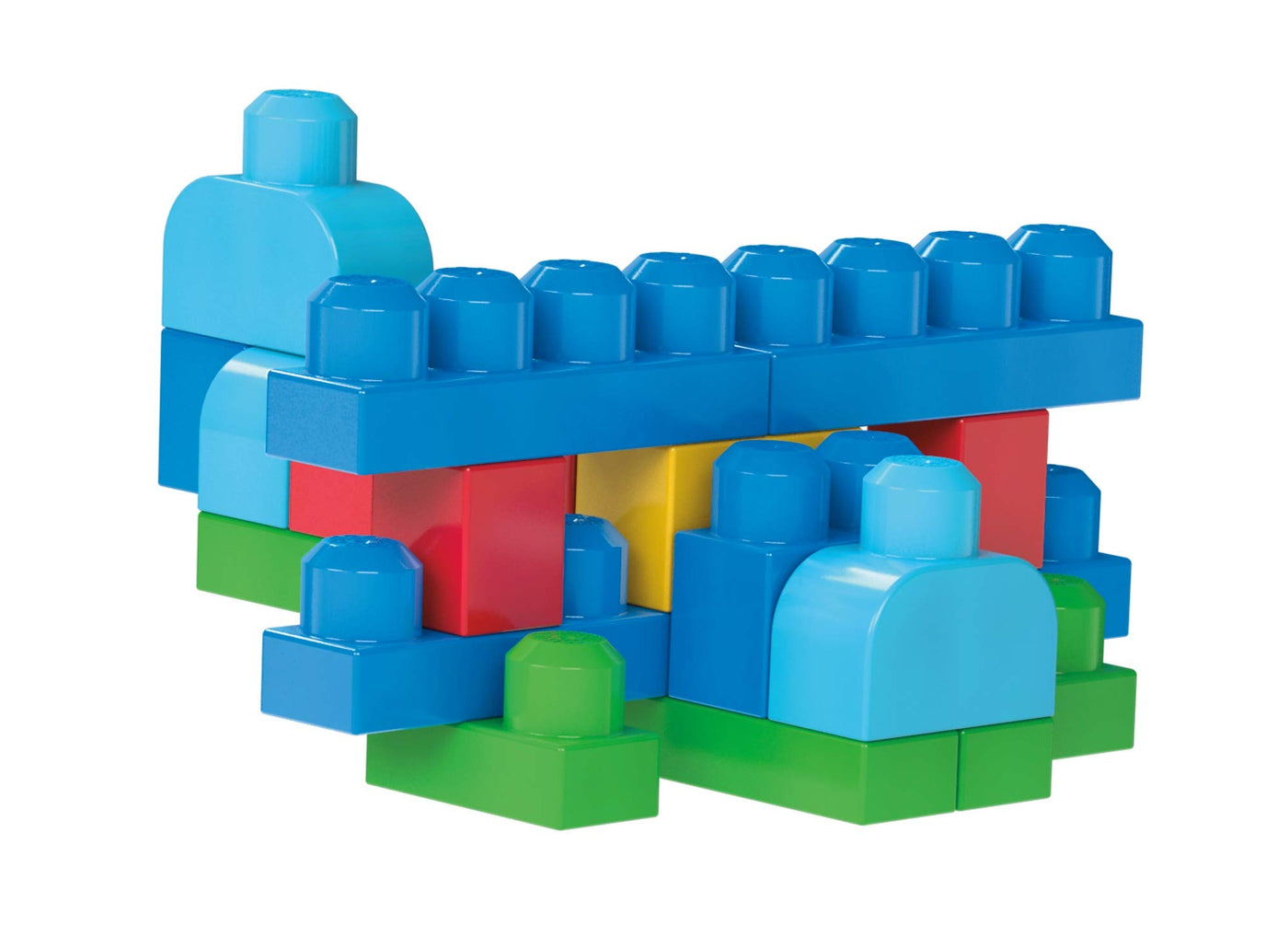 MEGA BLOKS Fisher-Price Bausteine für Kleinkinder, großer Bausteinebeutel mit 80 Teilen und Aufbewahrungsmöglichkeit, Blau, Geschenkideen für Kinder ab 1 Jahr, DCH63