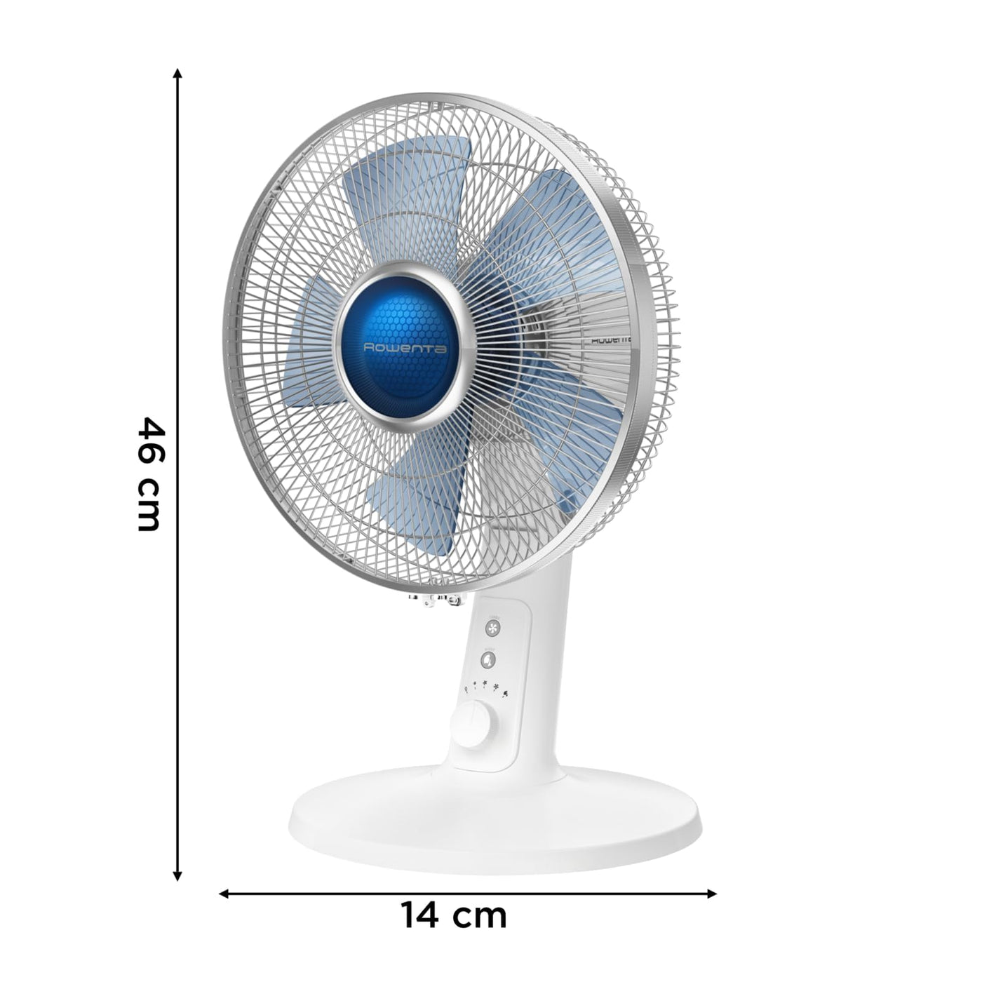 Rowenta VU2730 Turbo Silence Extreme+ Tischventilator | sehr leise und leistungsstark | 4 Geschwindigkeiten | Stille-Nacht-Modus | Turbo Boost | Automatische Oszillation | Weiß