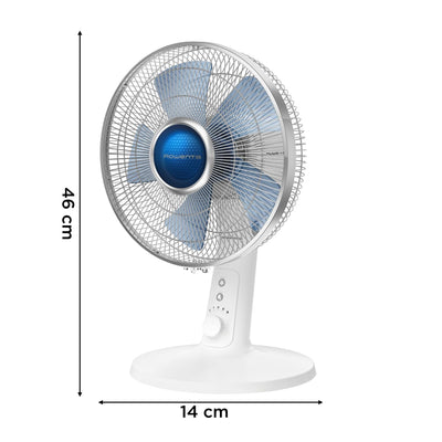 Rowenta VU2730 Turbo Silence Extreme+ Tischventilator | sehr leise und leistungsstark | 4 Geschwindigkeiten | Stille-Nacht-Modus | Turbo Boost | Automatische Oszillation | Weiß