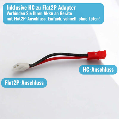 3.7V 1200-mAh 1S Li-Po Akku Syma HC Stecker u. MX2.0 2P Molex Adapter, Lithium-Polymer Batterie, Kompatibel mit X5HC X5HW X5SW X5SC-1, RC Quadcopter, Drohne, Auto, Hubschrauber, Spielzeug, Beleuchtung