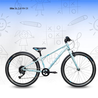 S'COOL liXe 26 Zoll 9-Gang Altus Sky Blue/Blue | Kinderfahrrad | Jugendfahrrad | 26 Zoll | Mountainbike | leichtes Fahrrad | Rahmenhöhe 31 | 9 Gang