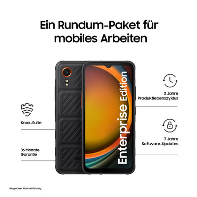 Samsung Galaxy Xcover7 Enterprise Edition, robustes 6,6 Zoll Android Smartphone, 128 GB, 4.050 mAh Akku, Business Handy, wassergeschützt, Smartphone ohne Vertrag, Schwarz