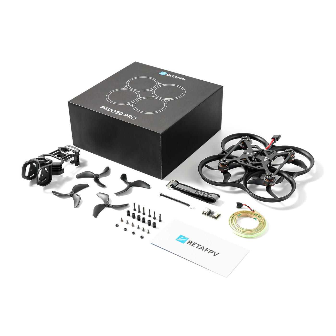 BETAFPV Pavo20 Pro Bürstenlos Whoop Quadrocopter mit HD Digital Halterung, kompatibel mit O4 Air Unit Pro, mit 1104 7200KV Motor, F4 2-3S 20A FC, COB LED-Streifen für FPV Freestyle Shooting