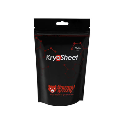 Thermal Grizzly - KryoSheet (33x33x0,2mm) - Graphen Wärmeleitpad - Höchste Wärmeleitfähigkeit - Alternative zu hochleistungsfähiger Wärmeleitpaste CPU/GPU/PS4/PS5/Xbox