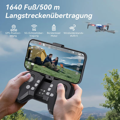 FERIETELF B16 GPS Drohne mit Kamera 4K für Erwachsene, Bürstenloser Motor, 5G FPV RC- Quadrocopter mit Auto Rückkehr & Auto Folgen, 50 min Flugzeit, C0 Faltbar Drohne für Anfänger, unter 249g