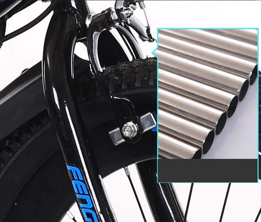 MU Mountainbike Für Kinder, Kleinstahlrahmen Mit Variabler Geschwindigkeit Kinderfahrrad Für 6-12 Jahre Alt Jungen Mädchen, Schüler Gebirgsfahrrad Mit Kessel Und Rücksitz, 6-Gang, Blau, 22Inch