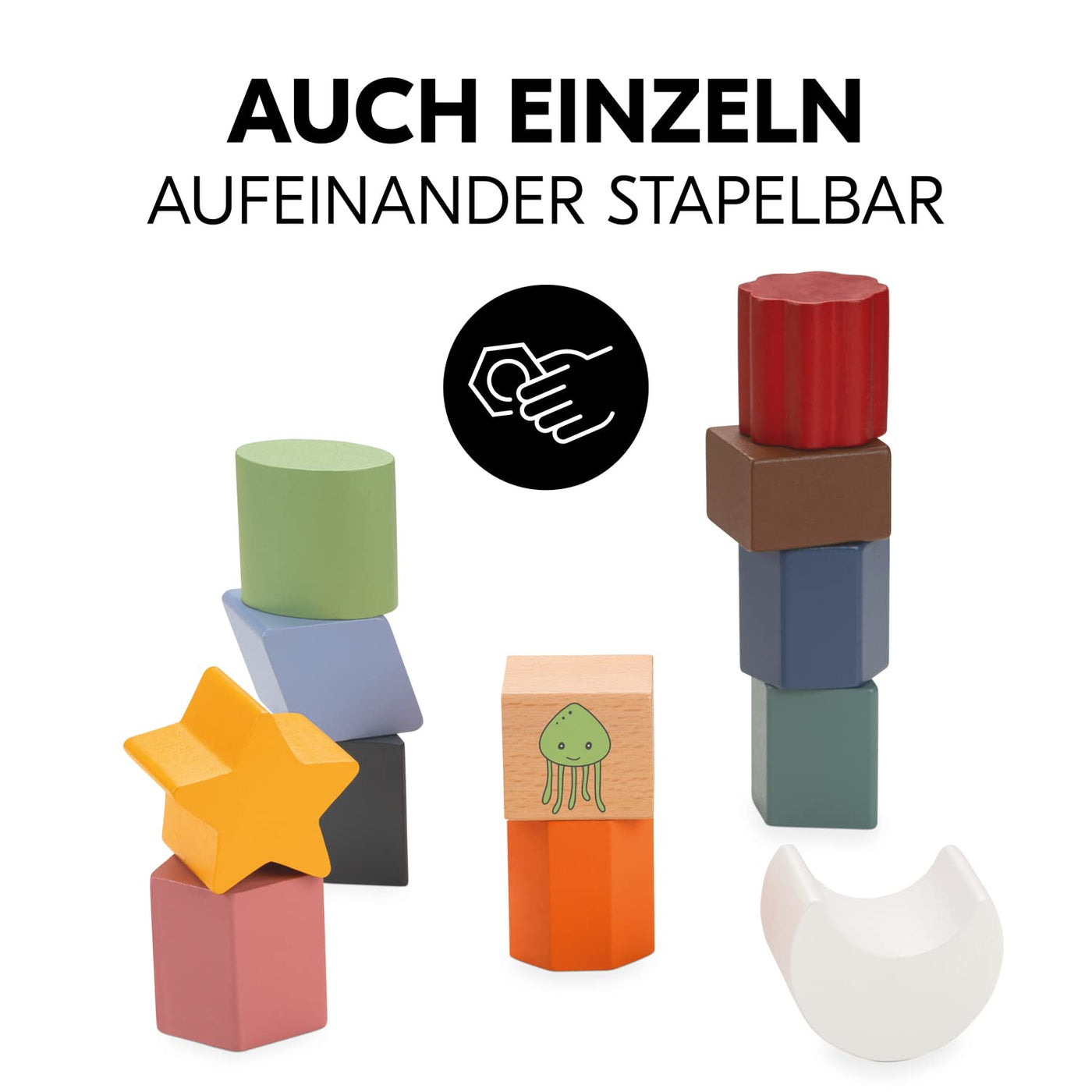 hauck Sort N Tidy Activity Würfel aus Holz – Motorikwürfel ab 1 Jahr mit 12 Steckformen & Deckel, Lernspielzeug für Kleinkinder – Nachhaltiges Holzspielzeug, Geschenk für Mädchen & Jungen