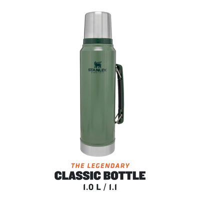 Stanley Classic Legendary Thermosflasche 1L - Thermos Hält 24 Stunden Heiß oder Kalt - Edelstahl Thermoskanne - BPA-Frei - Spülmaschinenfest - Hammertone Green