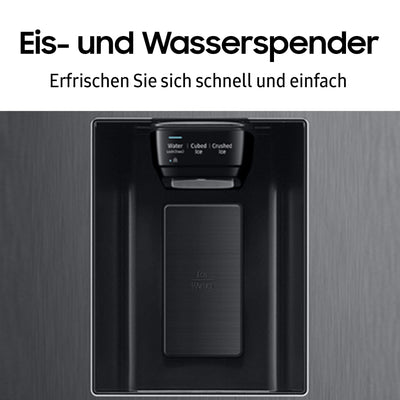 Samsung RS6GA8521B1/EG Side-by-Side Kühlschrank, 178 cm, 634 ℓ, 225 ℓ Gefriervolumen, Space Max Technologie, Premium Black Steel