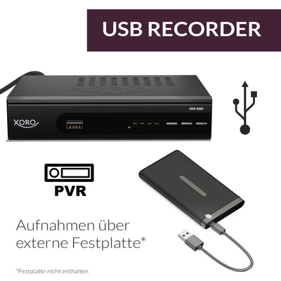 XORO HRS 8660 - Digitaler Satellitenreceiver, Astra 19.2 Senderliste vorprogrammiert, PVR-Ready, Timeshift, USB Mediaplayer, LED-Display, einfache Installation
