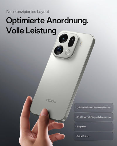 OPPO Find X9 Pro 5G 16+512GB, AI Unlocked Smartphone, 6,78" 120Hz ProXDR Display, 200MP Hasselblad-Kamera, 4K Motion, 7500 mAh Akku, IP69, Silk White (inkl. 80W SUPERVOOC Ladegerät und Enco Air4)