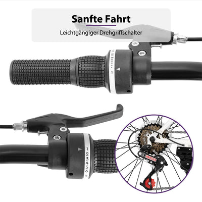 Hiland Bamcbase Mountainbike für Damen, 26 Zoll 21 Gänge Mountainbike für Erwachsene, Weiß MTB