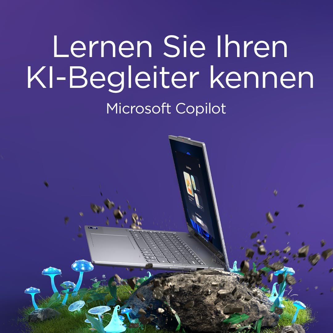 Lenovo IdeaPad 5 2-in-1 Laptop | 16" WUXGA Display | Intel Core Ultra 5 | 16GB RAM | 512GB SSD | Intel Grafik | Windows 11 Home | QWERTZ | Luna Grey | 3 Monate Premium Care