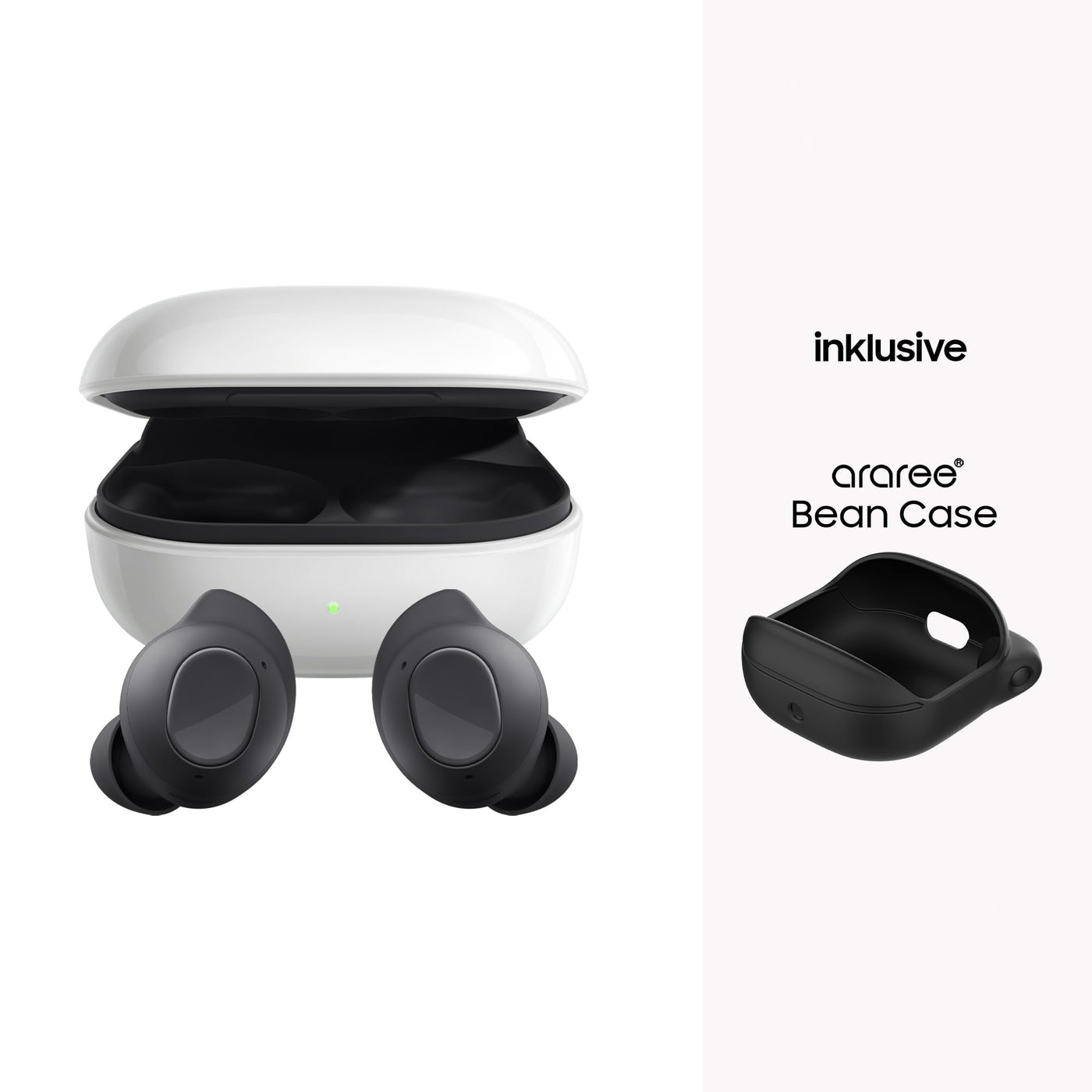 Samsung Galaxy Buds FE Kabellose Bluetooth-Kopfhörer inkl. araree Bean Case, Active Noise Cancelling (ANC), 3 Mikrofone, Touch Control, Tiefer Bass, Mit Ladekabel, Graphite [Exklusiv bei Amazon]