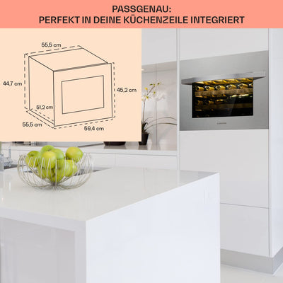 Klarstein Einbau-Weinkühlschrank, 1 Zonen Getränkekühlschrank Klein, Kleiner Weinschrank, 51L Wein-Kühlschrank Klein mit Glastür & Top-Down Tür, Flaschenkühlschrank Wine Fridge für 24 Flaschen