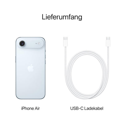 Apple iPhone Air 512 GB: Dünnstes iPhone Aller Zeiten, 6,5" Display mit Promotion bis zu 120 Hz, starker A19 Pro Chip, Center Stage Frontkamera, Batterie für den ganzen Tag; Himmelblau
