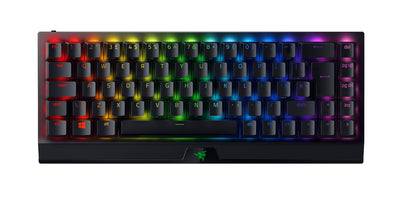 Razer BlackWidow V3 Mini HyperSpeed (Yellow Switch) – Kabellose 65% mechanische Gaming-Tastatur (leise mechanische Schalter, Bluetooth, USB-C, Stealth Pudding-Tastenkappen) UK-Layout, Schwarz