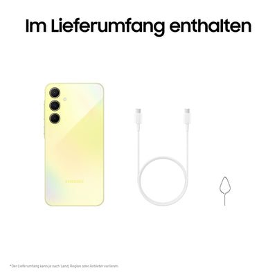 Samsung Galaxy A55 5G Smartphone, Android-Handy ohne Vertrag, 128 GB - 8 GB RAM, 2 Tage Akkulaufzeit, 50-MP-Kamera, Awesome Lemon, 2,5 Jahre Herstellergarantie