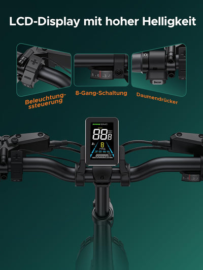 ENGWE E Bike Herren Klapprad Elektrofahrrad mit 20x4.0 Zoll Fat Tire,16Ah Herausnehmbarer Akku Lange Reichweite bis 150KM/110KM, Vollfederung, 8-Gang, Engine Pro/Engine Pro 2.0