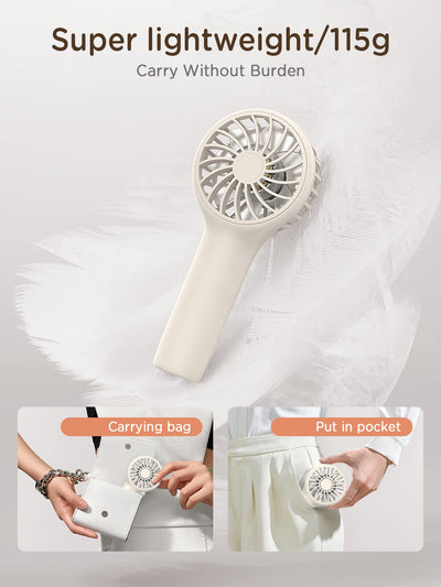 EasyAcc Handventilator Tragbarer, Handventilator Mini Kinder Ventilator Akku Aufladbar Leise Klein Taschenventilator mit 3 Geschwindigkeiten für Frauen Kinder Reisen Make-up Wimpernfächer für Mädchen