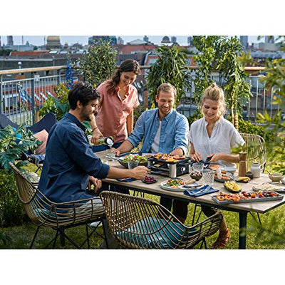 WMF Lono Raclette Grill mit Pfännchen und Schiebern, Raclette 4 Personen, 870 W, edelstahl matt